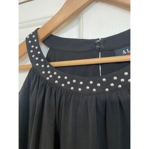 NEW Allure Black Stretch Studded Halter Sleeveless Long‎ Maxi Dress Comfort 1X